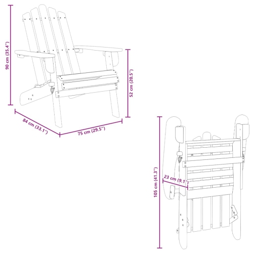 vidaXL Garden Adirondack Chair Solid Acacia Wood