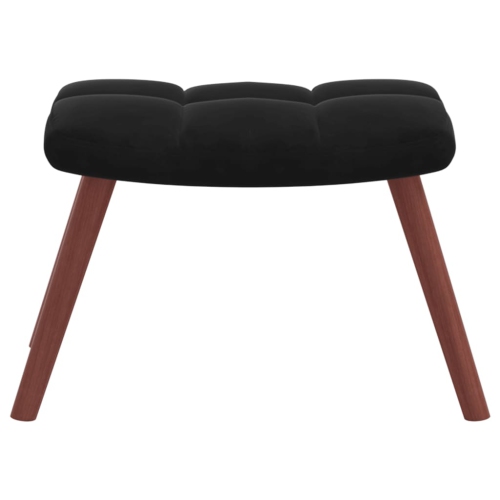 Chaise berçante avec tabouret en velours noir de vidaXL