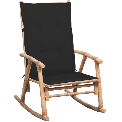 vidaXL Rocking Chair with cushion Bamboo