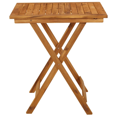 vidaXL Folding Patio Table, Round Side Table, Weather-Resistant, Solid Wood, 27.6" x 27.6" x 29.5"