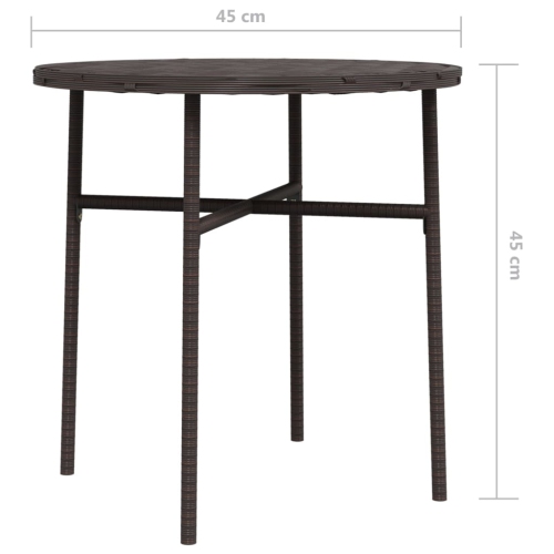 vidaXL Tea Table Brown 45 cm Poly Rattan