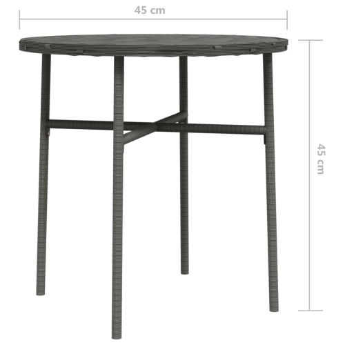 vidaXL Tea Table Grey 45 cm Poly Rattan