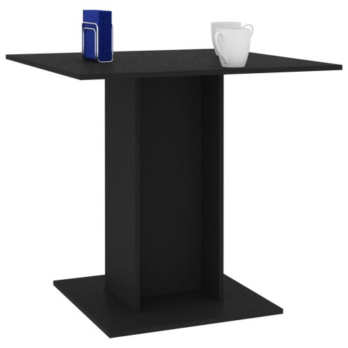 vidaXL Dining Table Black 31.5"x31.5"x29.5" Chipboard