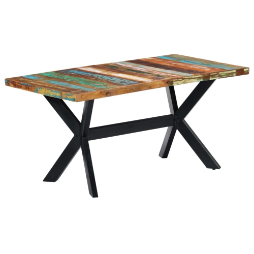 vidaXL Dining Table 63"x31.5"x29.5" Solid Reclaimed Wood