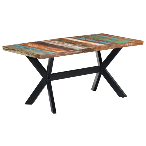 vidaXL Dining Table 63"x31.5"x29.5" Solid Reclaimed Wood