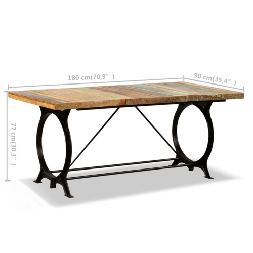 vidaXL Dining Table Solid Reclaimed Wood 180 cm