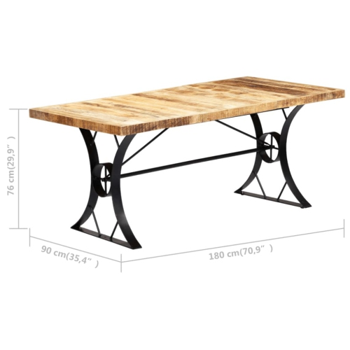 vidaXL Dining Table 70.9"x35.4"x29.9" Solid Mango Wood