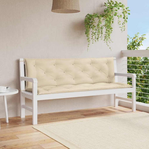 vidaXL Indoor/Outdoor Bench Cushions 2 pcs, Non-slip, Water-Repellent, Beige 59.1"x19.7"x2.8"