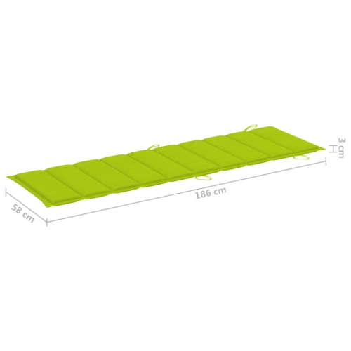 Coussin de chaise longue vidaXL en tissu Oxford 186 x 58 x 4 cm vert vif