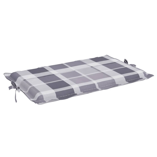 vidaXL Sun Lounger Cushion Grey Check Pattern 186x58x4cm Oxford Fabric