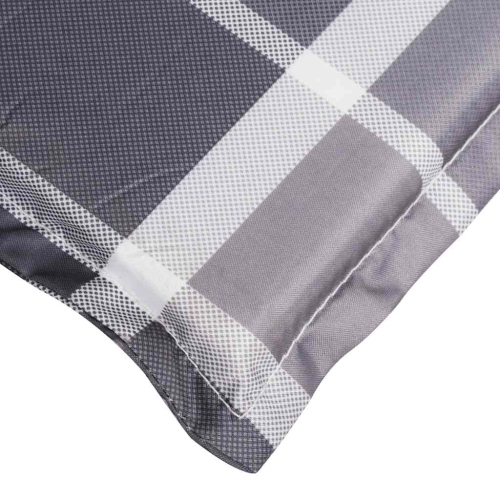 vidaXL Sun Lounger Cushion Grey Check Pattern 186x58x4cm Oxford Fabric