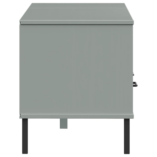 Meuble pour téléviseur avec pattes en métal et pieds en pin massif gris vidaXL