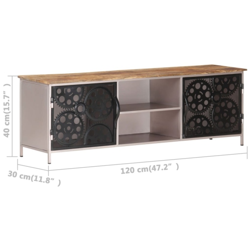 vidaXL TV Cabinet 47.2"x11.8"x15.7" Rough Mango Wood