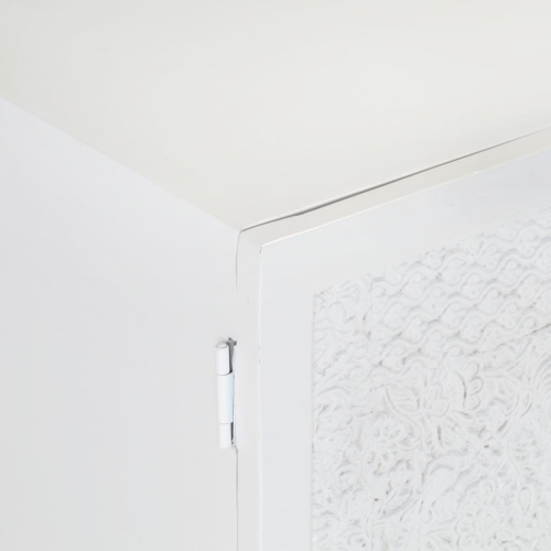 vidaXL TV Cabinet White 45.3"x11.8"x18.1" Solid Mango Wood