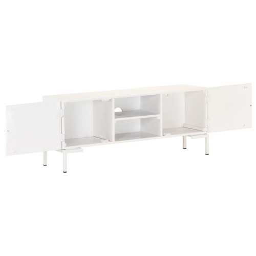 vidaXL TV Cabinet White 45.3"x11.8"x18.1" Solid Mango Wood