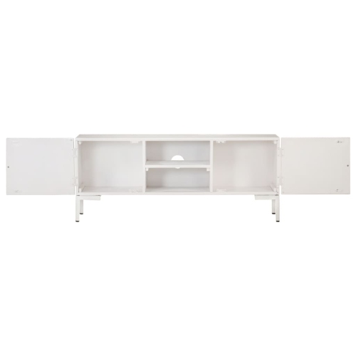 vidaXL TV Cabinet White 45.3"x11.8"x18.1" Solid Mango Wood