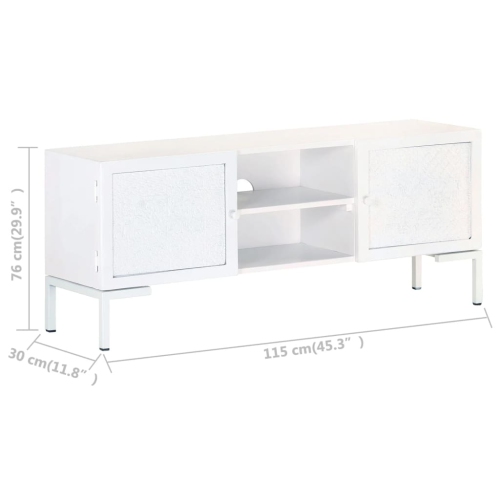 vidaXL TV Cabinet White 45.3"x11.8"x18.1" Solid Mango Wood
