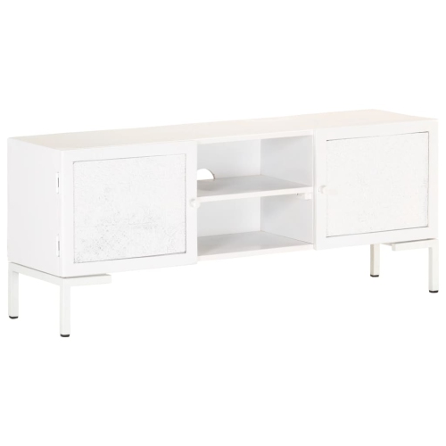 vidaXL TV Cabinet White 45.3"x11.8"x18.1" Solid Mango Wood