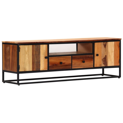 VIDAXL  Tv Cabinet 47.2"x11.8"x15.8" Solid Reclaimed Wood And Steel