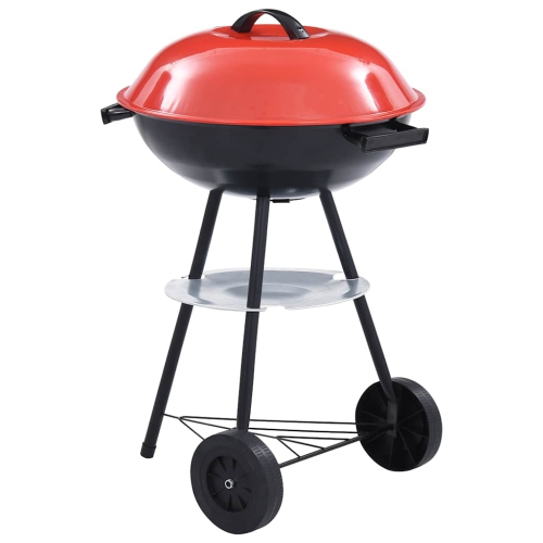 VIDAXL  Portable Xxl Charcoal Kettle Bbq Grill With Wheels 44 Cm