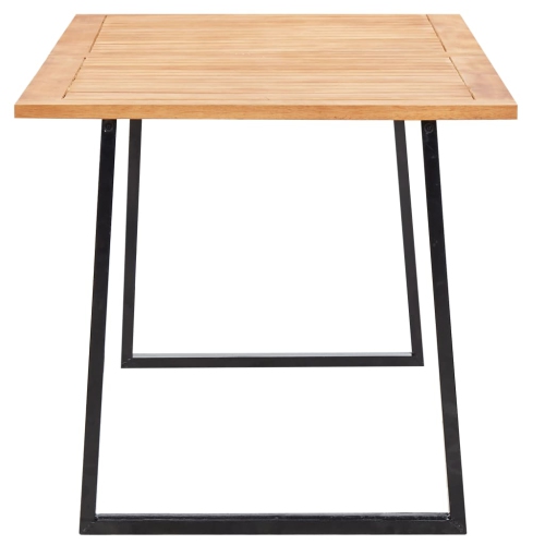 vidaXL 7 Piece Outdoor Dining Set Poly Rattan and Acacia Wood Black