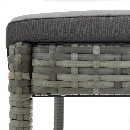 vidaXL Garden Bar Stools with Cushions 2 pcs Grey Poly Rattan