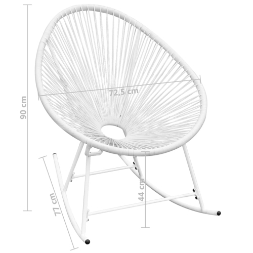 vidaXL Outdoor Rocking Chair White Poly Rattan