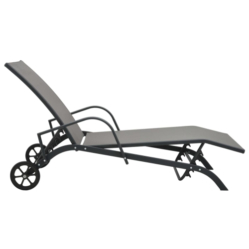 vidaXL Sun Lounger Steel and Textilene