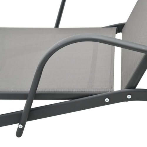vidaXL Sun Lounger Steel and Textilene