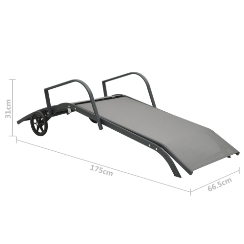 vidaXL Sun Lounger Steel and Textilene