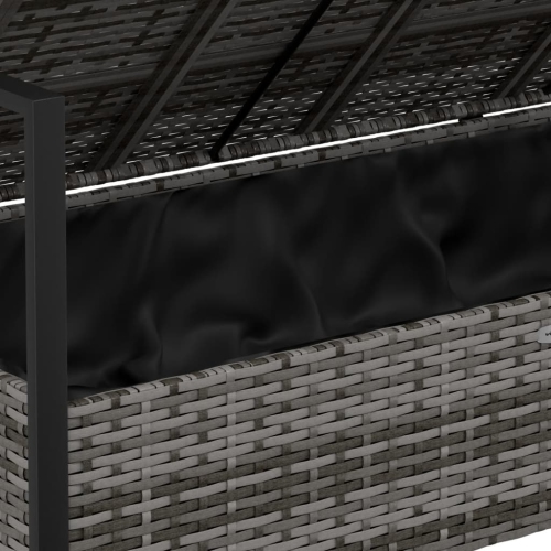 vidaXL 2-Seater Garden Bench with Cushions Grey Poly Rattan