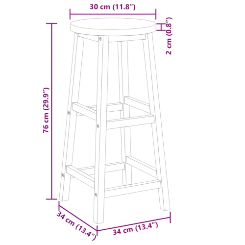 vidaXL Bar Stools 8 pcs Solid Wood Acacia