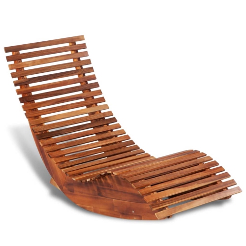 Image 1 de 3.. Chaise longue berçante en bois d'acacia de vidaXL
