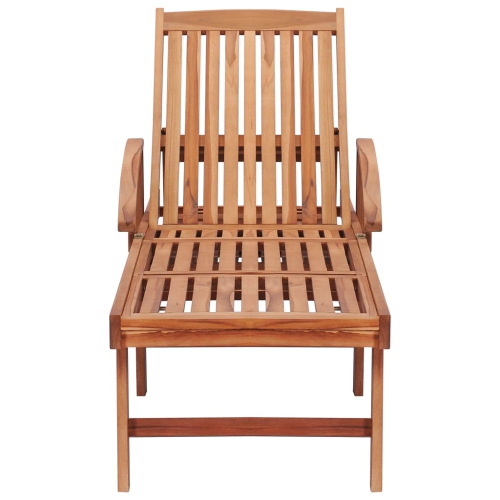 vidaXL Sun Loungers 2 pcs with Blue Cushion Solid Teak Wood