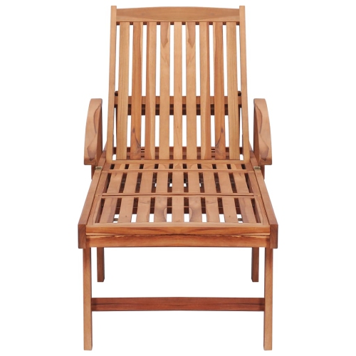 vidaXL Sun Lounger with Royal Blue Cushion Solid Teak Wood