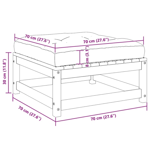 Ensemble de salon de jardin de 2 pièces avec coussins, pin massif