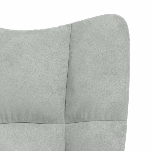 Chaise berçante VidaXL avec tabouret en velours gris pâle
