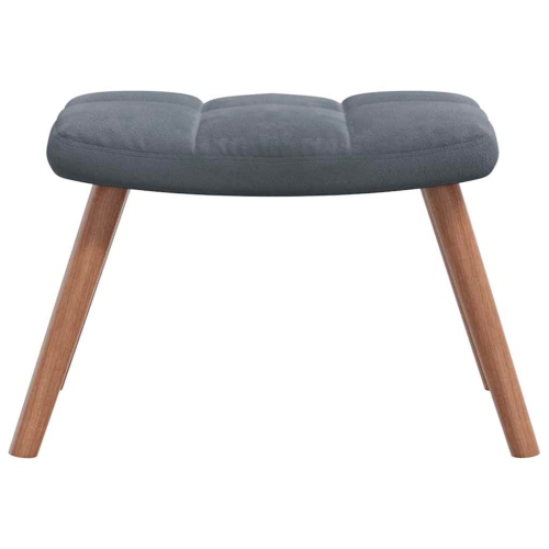 Chaise berçante avec tabouret en velours gris foncé de vidaXL