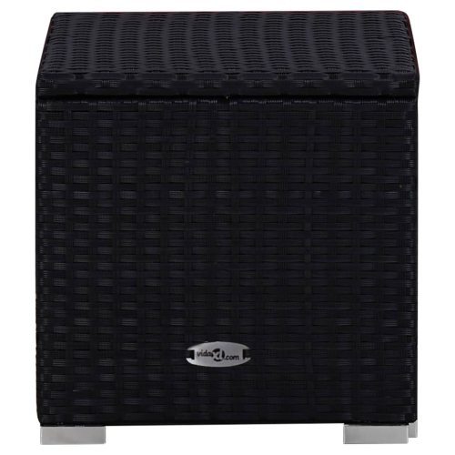 vidaXL 3 Piece Garden Sun Loungers with Tea Table Poly Rattan Black