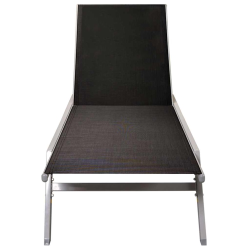 vidaXL Sun Lounger Steel and Textilene Black