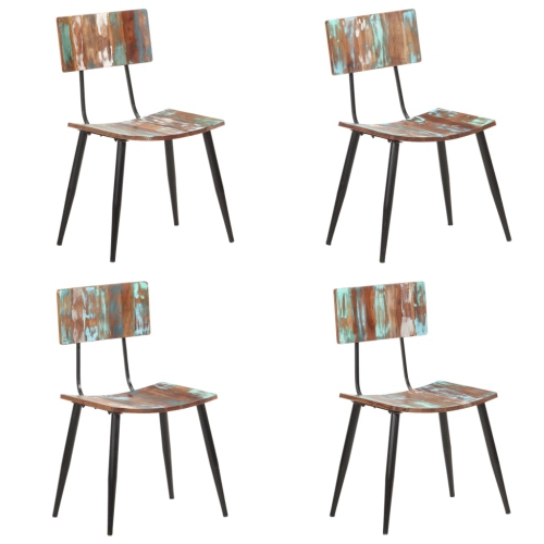 VIDAXL  Dining Chairs 4 PCs Solid Reclaimed Wood