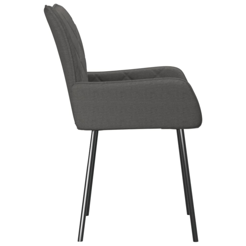 vidaXL Dining Chairs 2 pcs Dark Grey Fabric