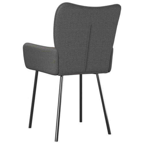 vidaXL Dining Chairs 2 pcs Dark Grey Fabric