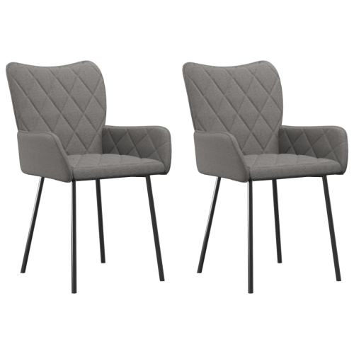 vidaXL Dining Chairs 2 pcs Light Grey Fabric