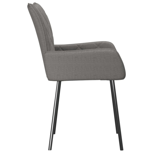 vidaXL Dining Chairs 2 pcs Light Grey Fabric