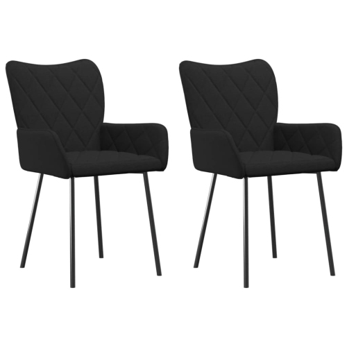 VIDAXL  Dining Chairs 2 PCs Fabric In Black