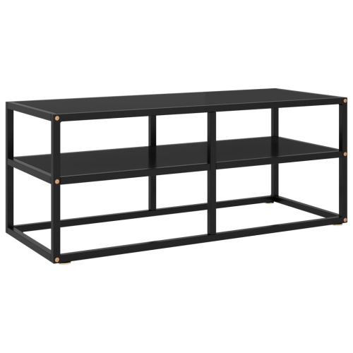 VIDAXL  Tv Cabinet With Glass 39.4"x15.7"x15.7" In Black