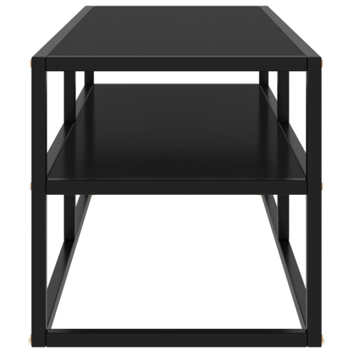 vidaXL TV Cabinet Black with Black Glass 39.4"x15.7"x15.7"