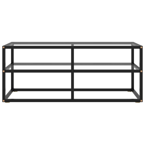 vidaXL TV Cabinet Black with Tempered Glass 39.4"x15.7"x15.7"