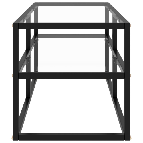 vidaXL TV Cabinet Black with Tempered Glass 39.4"x15.7"x15.7"